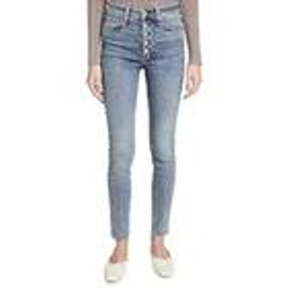 rag & bone Nina High Rise Ankle Skinny Jeans Size 25 Button Fly Light Acid Wash - Picture 1 of 13